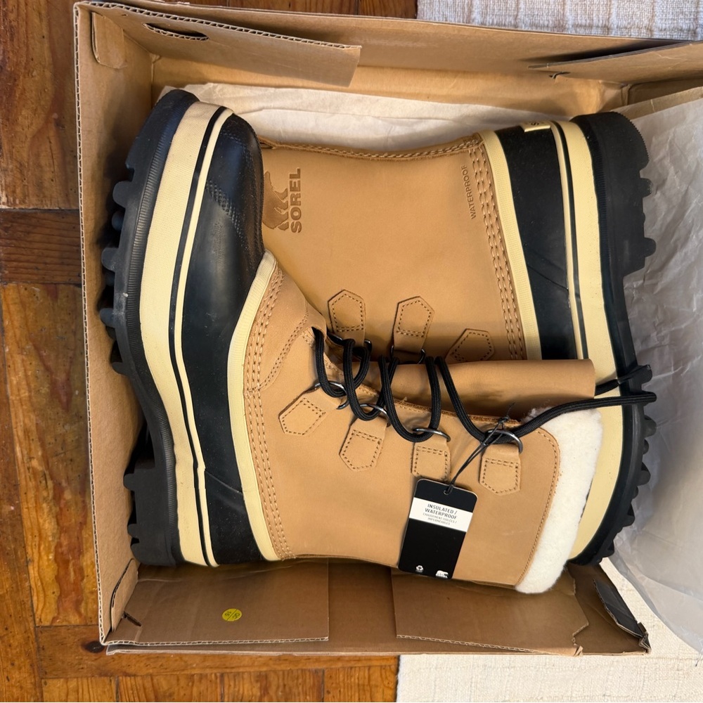 Sorel Men's Black and Tan Snow Boots